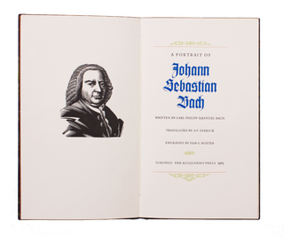 Item #114 A Portrait of Johann Sebastian Bach. Carl Philipp Emanuel BACH, trans A P. Dierick