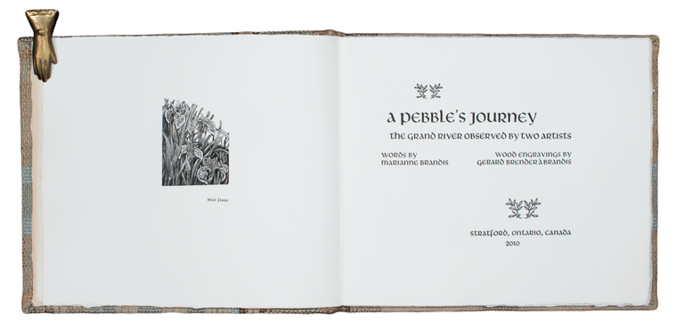 Item #129 A Pebble’s Journey; | The Grand River Observed by two Artists | words by Marianne Brandis | wood engravings by Gerard Brender à Brandis.