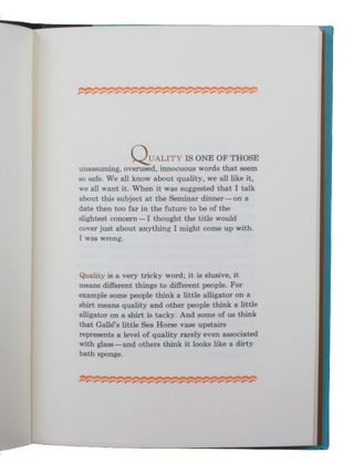 Gallé and the Nature of Quality; | The concluding address, on October 20, 1984, to the 24th Annual Seminar on Glass, held in The Corning Museum of Glass | The Museum’s Special Exhibition during the Seminar was Emile Gallé: Dreams into Glass.