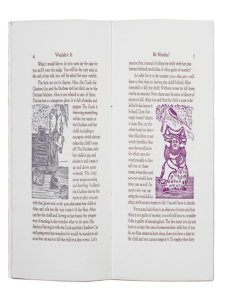 Wouldn’t It Be Murder?; | A talk presented to the Lewis Carroll Society of North America at its first meeting in Canada, on May 12, 1990 | With Wood Engravings and an Epilogue by George A. Walker.