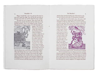 Wouldn’t It Be Murder?; | A talk presented to the Lewis Carroll Society of North America at its first meeting in Canada, on May 12, 1990 | With Wood Engravings and an Epilogue by George A. Walker.