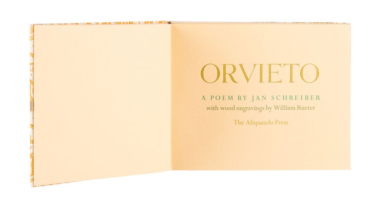 Item #219 Orvieto; A Poem By Jan Schreiber | with wood engravings by William Rueter. Jan SCHREIBER.