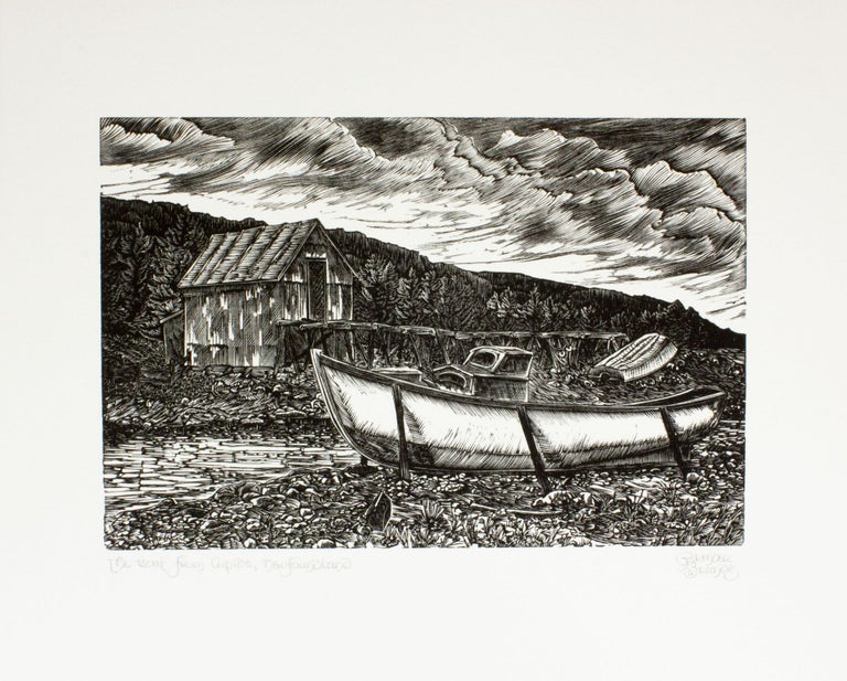 Item #279 The Boat from Cupids, Newfoundland. Gerard Brender à Brandis, Wood Engraving.