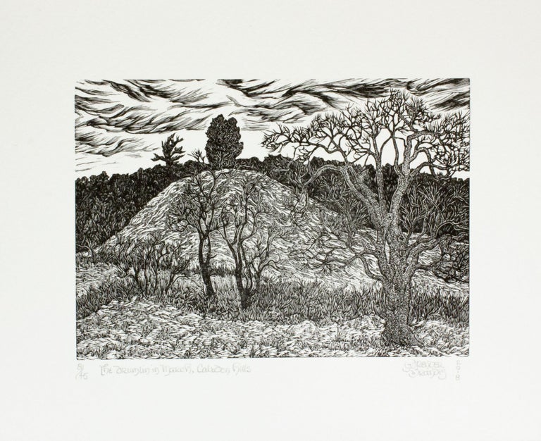 Item #282 The Drumlin in March, Caledon Hills. Gerard Brender à Brandis, Wood Engraving.