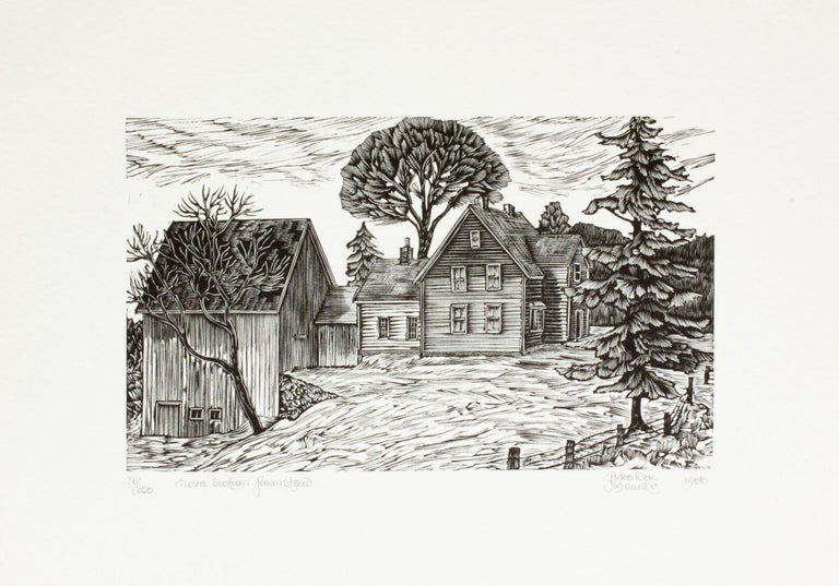 Item #285 Nova Scotian Farmstead. Gerard Brender à Brandis, Wood Engraving.