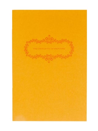 Item #307 The Integrity of Printing; | from ‘Paragraphs on Printing’. Bruce Rogers