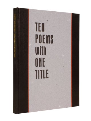 Ten Poems with One Title; | Poems | Robert Bringhurst | Engravings | Richard Wagener