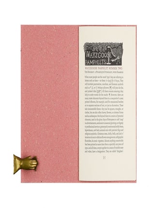 Item #328 Wayzgoose Pamphlet Number Two. Barbarian Press