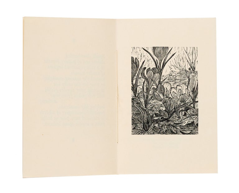 Item #344 Lines for the Crocuses; | Poem & wood engraving by G. Brender à Brandis. G. Brender à Brandis, Gerard.