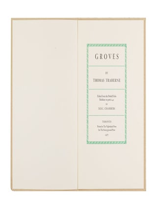 Item #364 Groves; | Edited from the Dobell Folio | Bodleian ms.poet.c.42 | by D.D.C. Chambers....