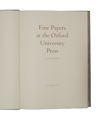 Fine Papers the Oxford University Press.